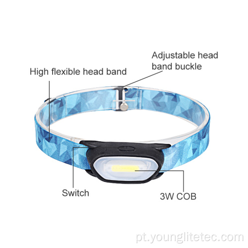 Lightweight Mini Desmontável À Prova D &#39;Água 3W Cob Headlamp